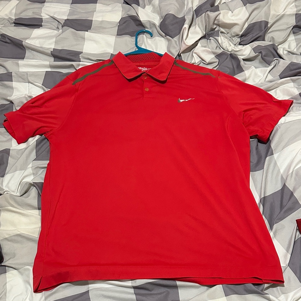 Nike Men's Vibrant Red Polo Shirt